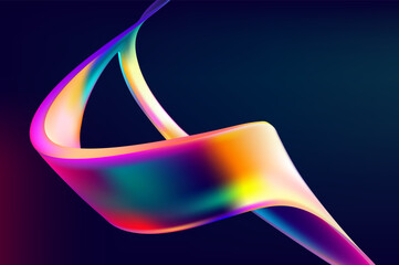 Wall Mural - liquid 3d vector shape. abstract spiral wave lines. color design element.