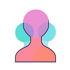 Poster - Group of people or group of users  friends flat icon for apps and websites