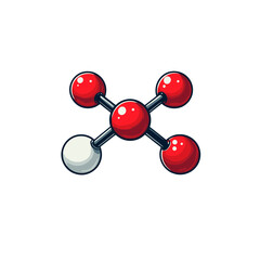 Poster - Simple flat cartoon molecule icon design showcasing vibrant colors in a clear and isolated format perfect for educational materials