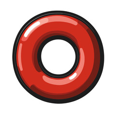 Poster - Simple flat cartoon magnet icon showcasing bold red color and smooth design perfect for various graphic design applications