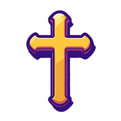Aufkleber - Simple flat cartoon cross icon design suitable for various creative projects and applications