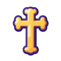 Poster - Bright and playful cartoon cross icon designed for various applications and artistic expressions in a modern style