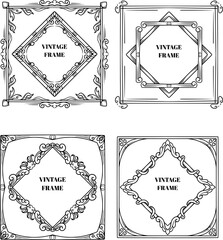 Leinwandbilder - vintage frame classic line art