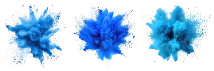 Wall Mural - png vibrant blue powder explosion, element set on transparent background