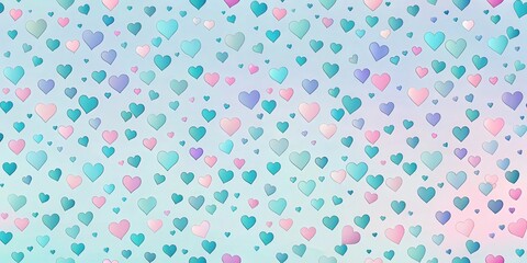 Aufkleber - Pastel Hearts Background A Delightful Array of Soft Hues and Varied Sizes
