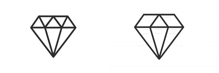 Poster - Two minimalist diamond icons showcasing different geometric designs and line styles
