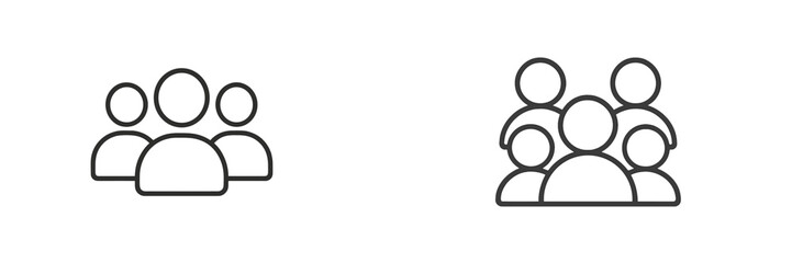 Poster - Variety of people icons representing friendship, teamwork, and community in modern design