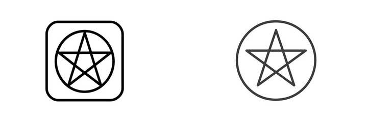 Fototapete - Graphic design of pentagram symbols with different outlines on a simple background