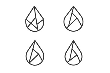 Fototapete - Geometric droplet designs in four variations showcasing modern minimal aesthetics and stylized forms