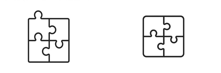 Poster - Image of two simple puzzle piece designs showing different configurations and connection points for creative use in designs or projects