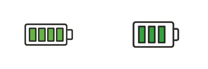 Poster - Battery icons displaying varying levels of charge in a minimalistic design illustrating power status