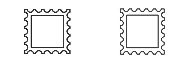 Poster - Stamps with decorative edges showcasing blank squares prepared for designs and customization