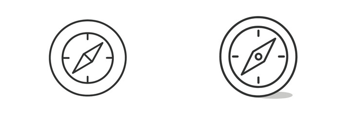 Poster - Navigational compass designs showcasing distinct styles and directions in a minimalist graphic context