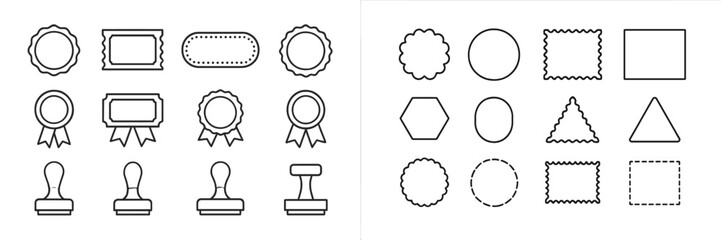 Poster - Collection of blank badge and stamp designs for creative projects and crafts