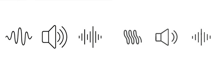Poster - Sound wave graphics represent different audio frequencies and effects in a minimalist design style