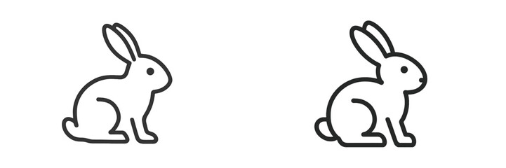 Poster - Two outlined rabbits in different poses showcasing simplicity and style in illustration