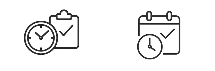 Poster - Clock and calendar icons representing time management and organization for daily tasks and schedules
