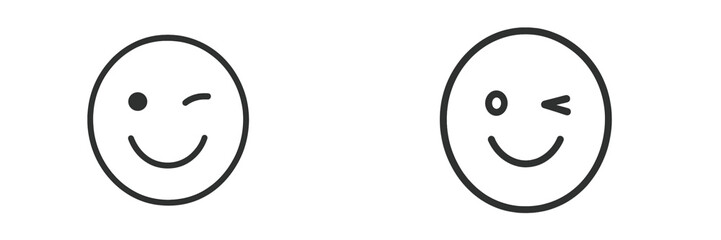 Poster - Emoticons representing playful expressions in a simple, minimalist design for creative projects