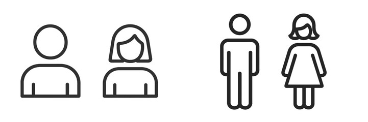 Poster - Line art representation illustrating gender diversity in human figures and relationships among individuals