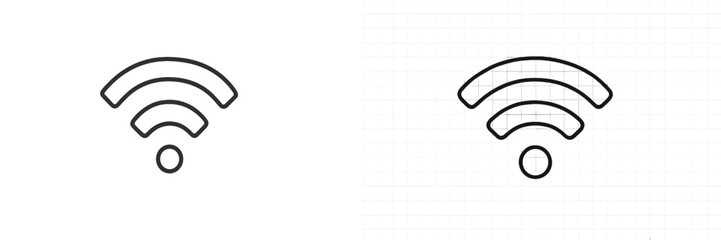 Aufkleber - Wireless signal icon design variations displayed on different backgrounds with grid pattern on one side