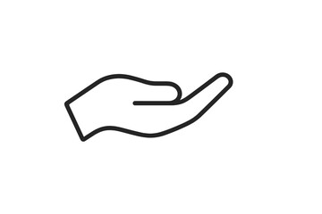 Aufkleber - Outline of a hand open and extended, symbolizing support and assistance in various contexts