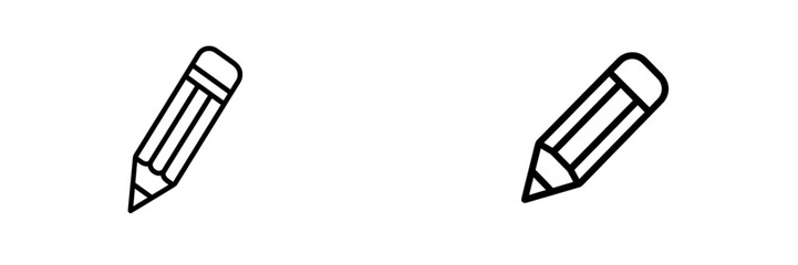 Aufkleber - Simple black and white illustration of two overlapping pencils on a blank background showcasing creativity and artistry