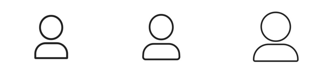 Poster - Simple outline drawings of three human figures represent various roles or identities in a minimalist style