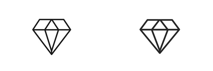 Aufkleber - Two diamond icons showcasing unique designs with sharp lines and geometric shapes in a minimalistic style