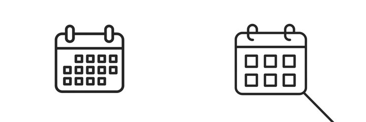 Leinwandbilder - Calendar icons showcasing different designs for scheduling and organization purposes in modern interfaces
