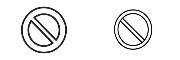 Poster - Simple and clear no entry symbols in black and white illustrating restricted access for safety and guidance
