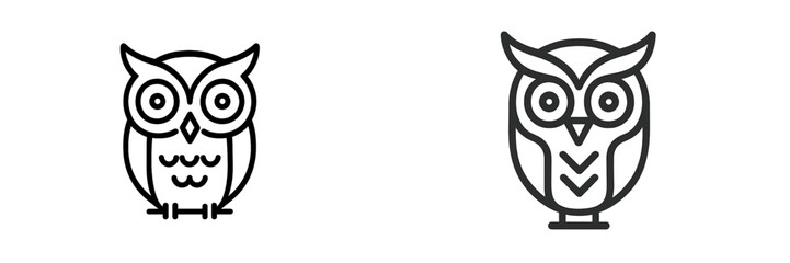 Poster - Unique owl designs featuring a minimalist approach and charming character created in black and white style