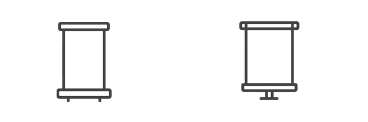 Poster - Illustration of two minimalist spool designs on a plain background