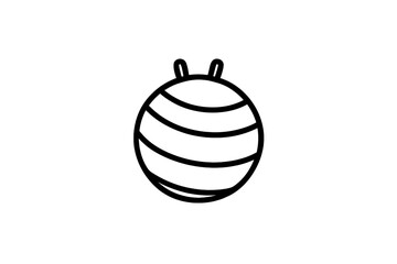 Aufkleber - Cute striped round character with antennas sitting against a plain background, perfect for illustrations or playful designs