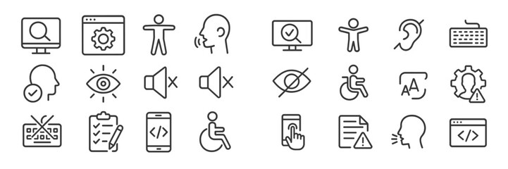 Fototapete - Icons representing accessibility features and concepts for digital platforms in modern design