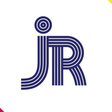Parallel line monogram initial logo, combination of letter J and R. Best for name abbreviation.