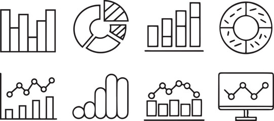 Poster - Business Analytics Icons Editable Chart Data Line Icons