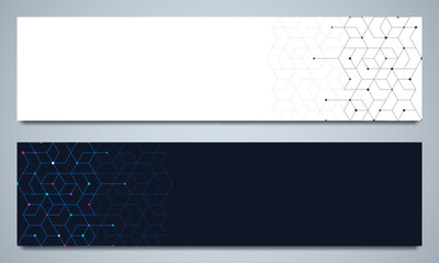 Fototapete - Abstract geometric background with hexagons shape pattern for banner or website header template