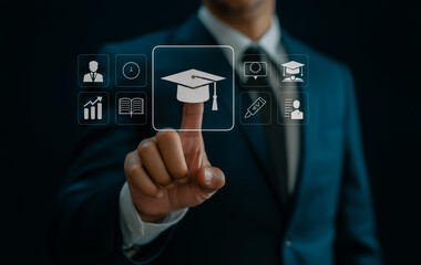 online education courses and learning program for student development and career growth concept