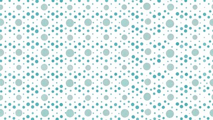 Poster - Abstract Teal Circle Pattern Background Featuring Varied Sized Circles with Intricate Inner Designs on White