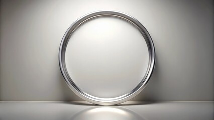 Poster - Elegant Oval Silver Frame on Neutral Background, Ideal for Displaying Your Design or Artwork