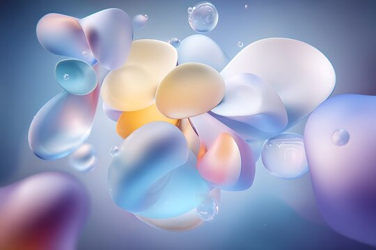 Abstract translucent spheres with pastel colors