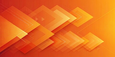 Poster - Abstract Orange Geometric Design with Overlapping Squares and Subtle Halftone Pattern