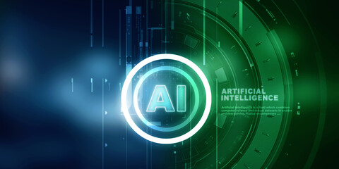 2d illustration Artificial Intelligence (AI) concept
