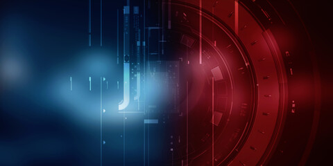 Aufkleber - 2d illustration Abstract futuristic electronic circuit technology background