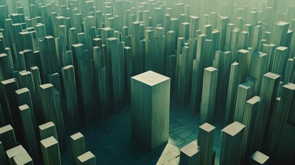 Leinwandbilder - Abstract cityscape of rectangular structures.
