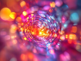 Poster - Vibrant cosmic abstraction featuring radial patterns and colorful bokeh