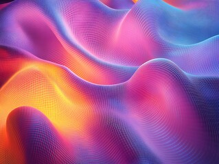 Poster - Abstract data visualization with glowing, layered, and vibrant wavelength