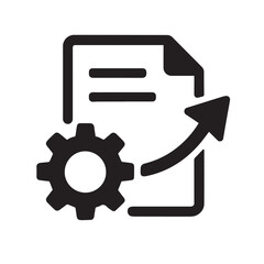 Poster - Process Improvement: A minimalist depiction of business process optimization, featuring a document with an upward arrow.