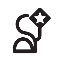 Poster - Star Navigation Icon: A minimalist navigation icon, featuring a star, represents direction, guidance, and successful journey.
