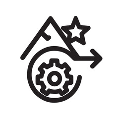 Poster - Conceptual Business Success Icon: A stylized vector illustration showcasing the core elements of business growth and goal achievement, from planning to execution, and ultimately, to success. 